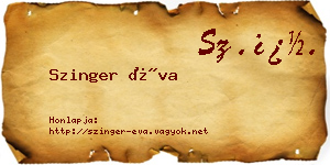 Szinger Éva névjegykártya