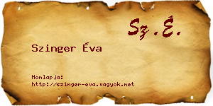 Szinger Éva névjegykártya