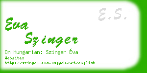 eva szinger business card