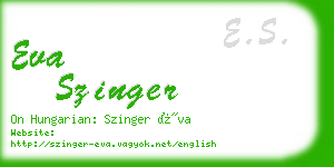 eva szinger business card